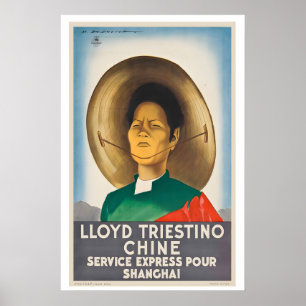 Lloyd Triestino Expresdienst voor China Shanghai Poster