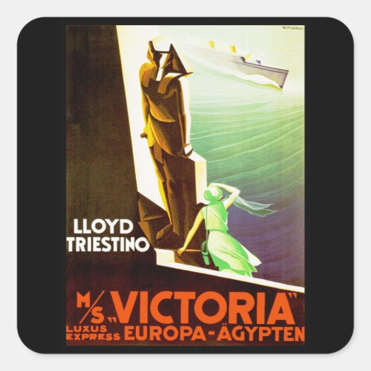 Lloyd Triestino mevrouw Victoria Vierkante Sticker (Voorkant)