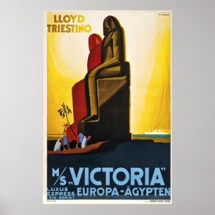 Lloyd Triestino MS Victoria Vintage Reisposter Poster