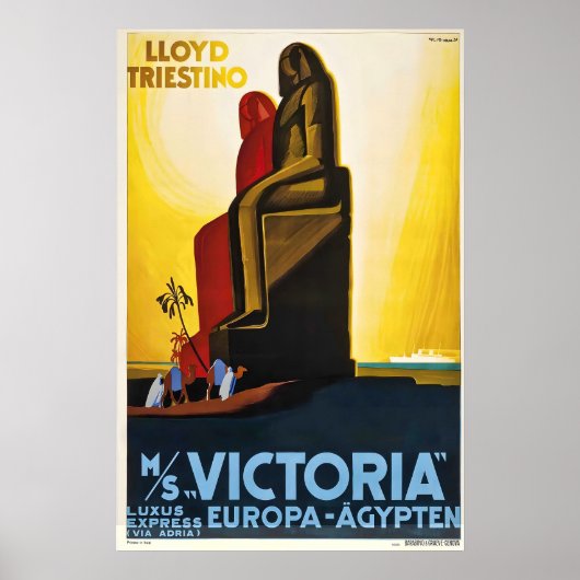 Lloyd Triestino MS Victoria Vintage Reisposter Poster (Voorkant)