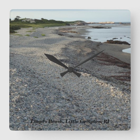 Lloyd's Beach, Little Compton, RI Vierkante Klok (Voorkant)