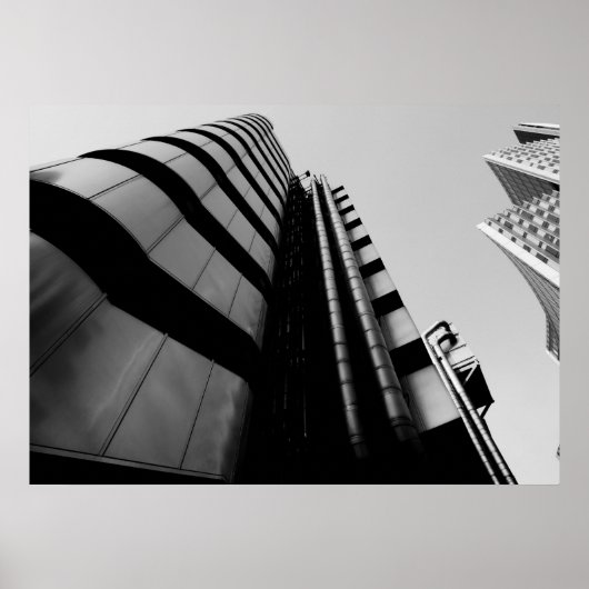 Lloyds Building Central London Black and white Poster (Voorkant)