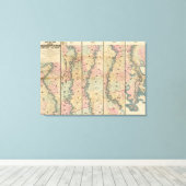 Lloyd's kaart van de benedenloop van de Mississipp Canvas Afdruk (Insitu (Houten vloer))