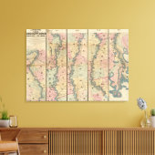 Lloyd's kaart van de benedenloop van de Mississipp Canvas Afdruk (Insitu (Woonkamer))