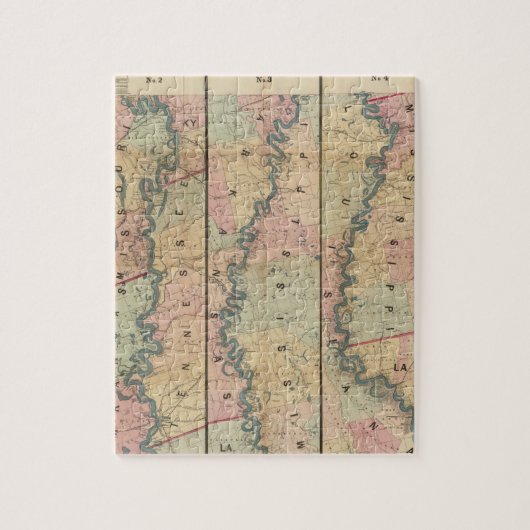 Lloyd's kaart van de benedenloop van de Mississipp Legpuzzel (Verticaal)