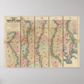 Lloyd's kaart van de benedenloop van de Mississipp Poster (Voorkant)