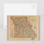 Lloyd's Offical Map of Missouri (1861) Briefkaart (Voorkant / Achterkant)