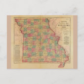 Lloyd's Offical Map of Missouri (1861) Briefkaart (Voorkant)