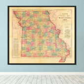 Lloyd's Offical Map of Missouri (1861) Canvas Afdruk (Insitu (Houten vloer))