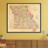 Lloyd's Offical Map of Missouri (1861) Canvas Afdruk (Insitu (Woonkamer))