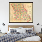 Lloyd's Offical Map of Missouri (1861) Canvas Afdruk (Insitu (Slaapkamer))