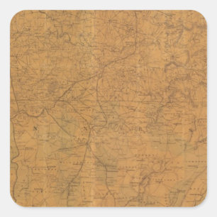 Lloyd's officiële kaart van de staat Tennessee Vierkante Sticker