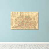 Lloyd's officiële kaart van de staat Virginia Canvas Afdruk (Insitu (Houten vloer))