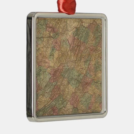 Lloyd's officiële kaart van de staat Virginia Metalen Ornament (Rechts)