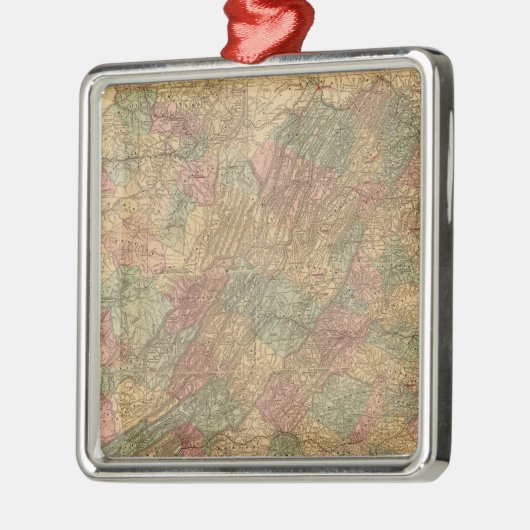 Lloyd's officiële kaart van de staat Virginia Metalen Ornament (Links)