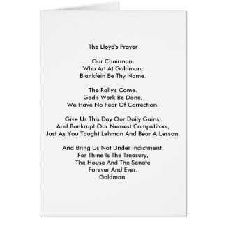 Lloyd's Prayer Card