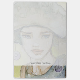 llustratie van een mooi, delicaat meisje post-it® notes
