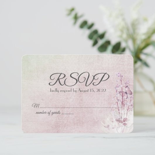 lly van de valleien bouquet en vlinder RSVP (Staand voorkant)