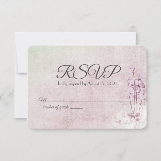 lly van de valleien bouquet en vlinder RSVP (Voorkant)