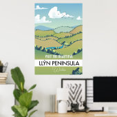 Llŷn schiereiland Wales vakantieposter. Poster (Thuiskantoor)