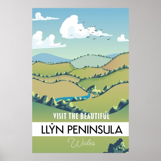 Llŷn schiereiland Wales vakantieposter. Poster (Voorkant)