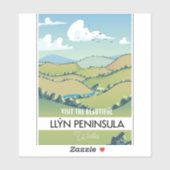 Llŷn schiereiland Wales vakantieposter. Sticker (Vel)