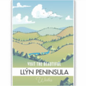 Llŷn schiereiland Wales vakantieposter. Sticker (Voorkant)