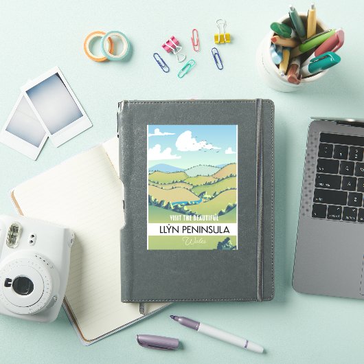 Llŷn schiereiland Wales vakantieposter. Sticker (iPad Cover)