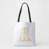 LM of ML  monogram initialen logo canvas tas (Voorkant)
