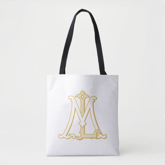 LM of ML  monogram initialen logo canvas tas (Voorkant)