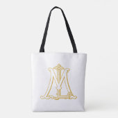 LM of ML  monogram initialen logo canvas tas (Achterkant)