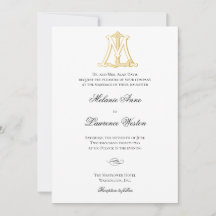 LM of ML Monogram Vintage Wedding Invitting