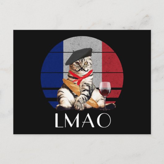 LMAO Le Meow Franse kat Briefkaart (Voorkant)
