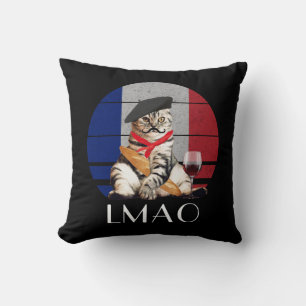 LMAO Le Meow Franse Kat Kussen