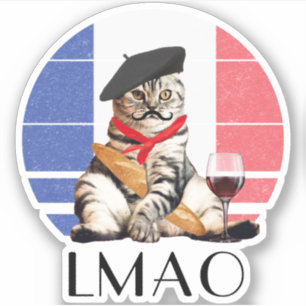 LMAO Le Meow Franse kat Sticker