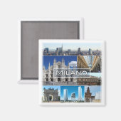 LMD004 MILAN, Milano, kathedraal kerk, Fridge Magneet (Voorkant / Achterkant)