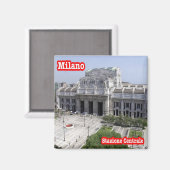 LMD010 MILAN Centrale Station Trein Italië, Koelka Magneet (Voorkant / Achterkant)