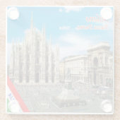 LMD011 MILAN, Piazza del Duomo Cathedral Glazen Onderzetter (Achterkant)