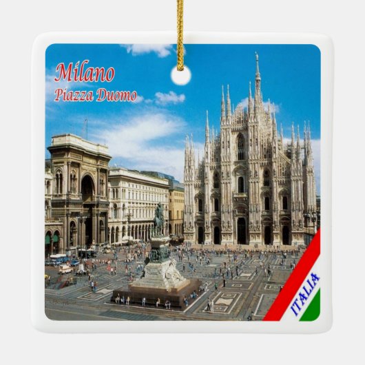 LMD011 MILAN, Piazza del Duomo Cathedral Keramisch Ornament (Achterkant)