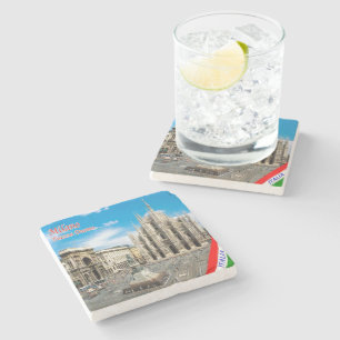 LMD011 MILAN, Piazza del Duomo Cathedral Stenen Onderzetter