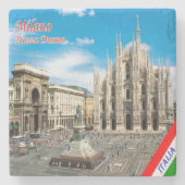 LMD011 MILAN, Piazza del Duomo Cathedral Stenen Onderzetter (Voorkant)