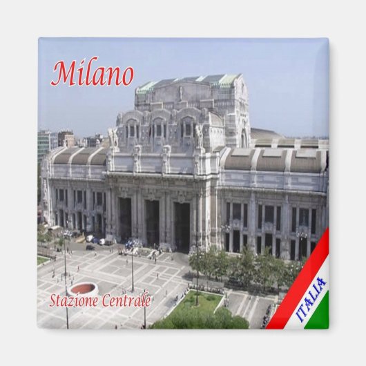 LMD013 MILAAN, Stazione Centrale, Italië, Koelkast Magneet (Voorkant)