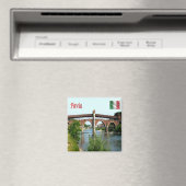 LMD044 PAVIA, De Overdekte Brug, Italië, Koelkast Magneet (Insitu (Vaatwasser))