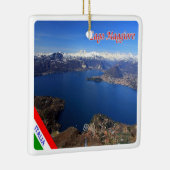 LMD077 LAKE MAGGIORE Aerial Uitzicht, Italië Keramisch Ornament (Rechts)
