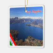 LMD077 LAKE MAGGIORE Aerial Uitzicht, Italië Keramisch Ornament (Links)