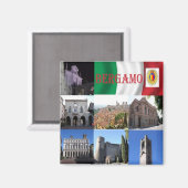 LMD107 BERGAMO, Mozaïek, Italië, Koelkast Magneet (Voorkant / Achterkant)