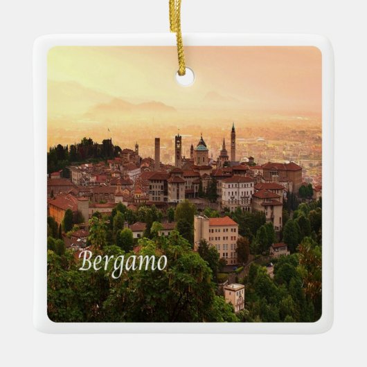 LMD111 BERGAMO sunrise, Lombardije, Italië; Keramisch Ornament (Voorkant)