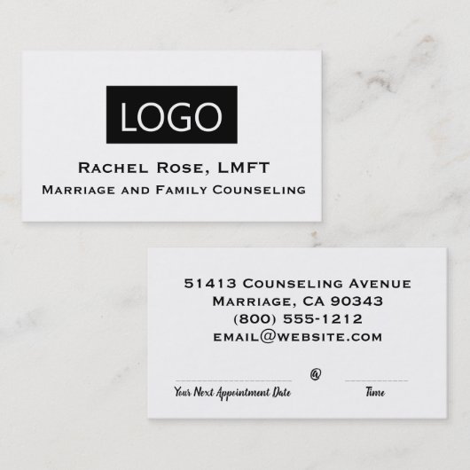 LMFT met vergunning voor huwelijk en familierapist Visitekaartje (Voorkant / Achterkant)