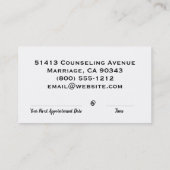 LMFT met vergunning voor huwelijk en familierapist Visitekaartje (Achterkant)