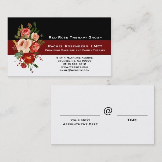 LMFT met vergunning voor huwelijk en familierapist Visitekaartje (Voorkant / Achterkant)